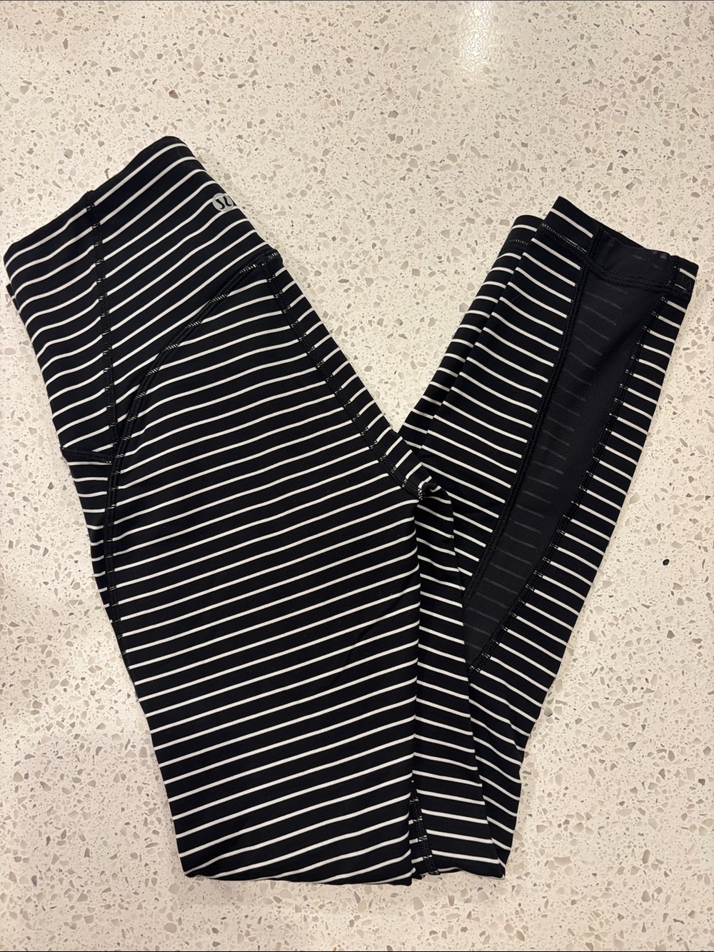 Lululemon Women’s Black & White Stripe Leggings